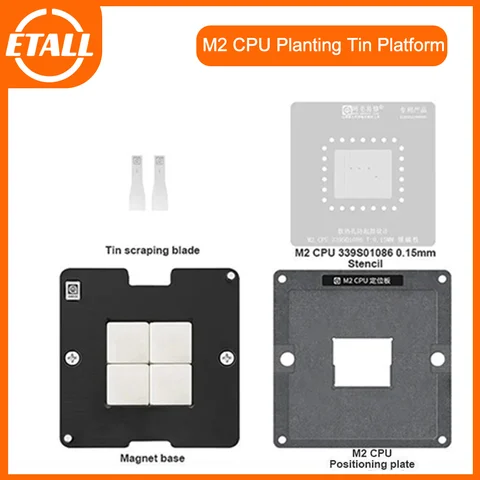Amaoe M2 339S01086 CPU BGA 리볼링 스텐실 0.15mm 칩 포지셔닝 플레이트, 주석 공장 그물 템플릿, 납땜 스틸 메쉬