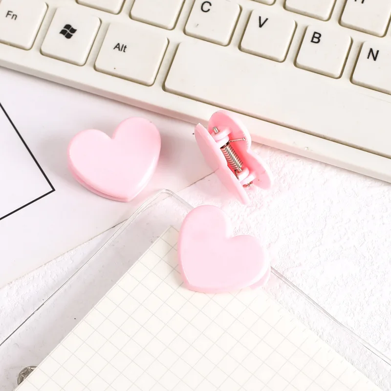 Mini Love Heart Paper Clips Test Paper File Documents Binder Clips Fixed Clamp Sealing Clip School Office Stationery Supplies