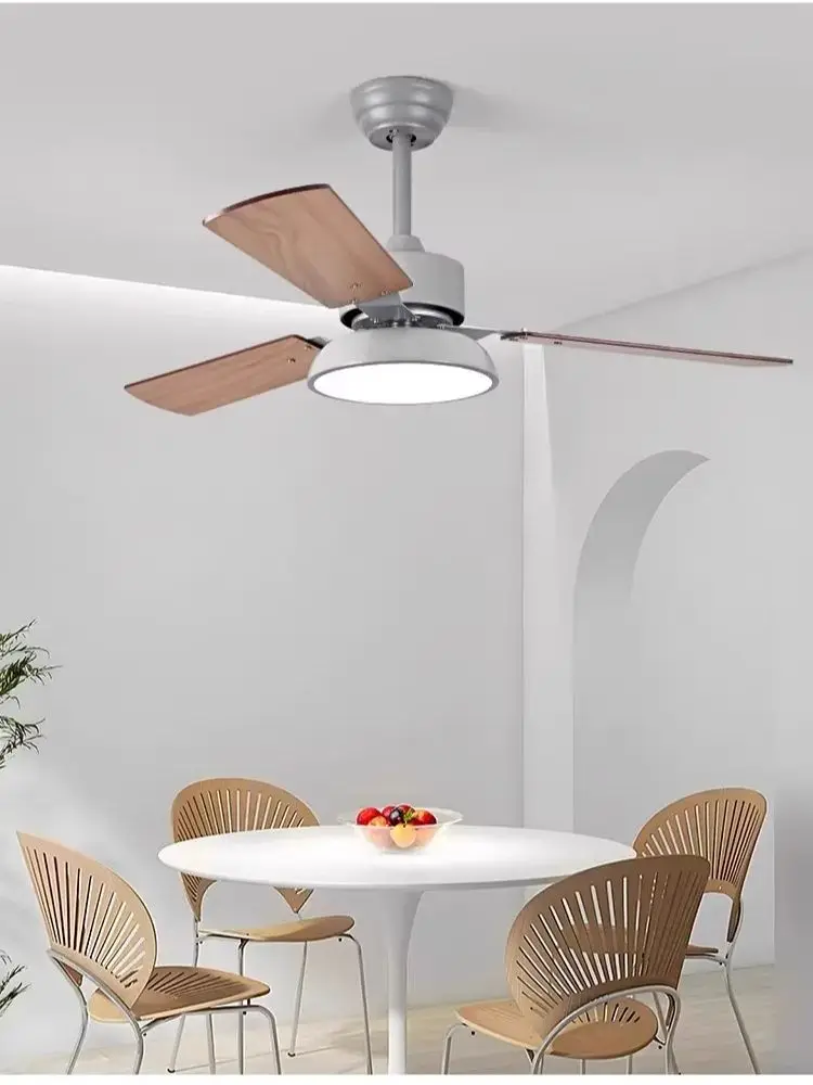 42/52 inch Nordic wood ceiling fan light for home dining room living room bedroom simple and modern fan light lamp Chandelier