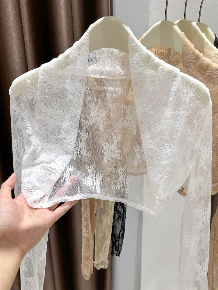 

Женский весенний кардиган-накидка Ele Lace с вырезами, корейский стиль, приталенный крой