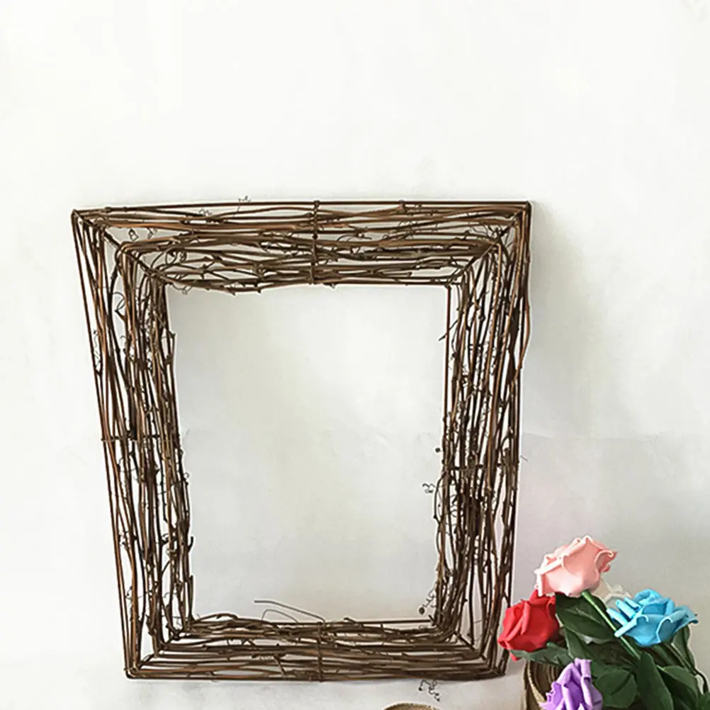 

Garland Base Decoration Holiday Wreath Dried Branch Frame Natural Rattan Wreaths Home Wall Vine