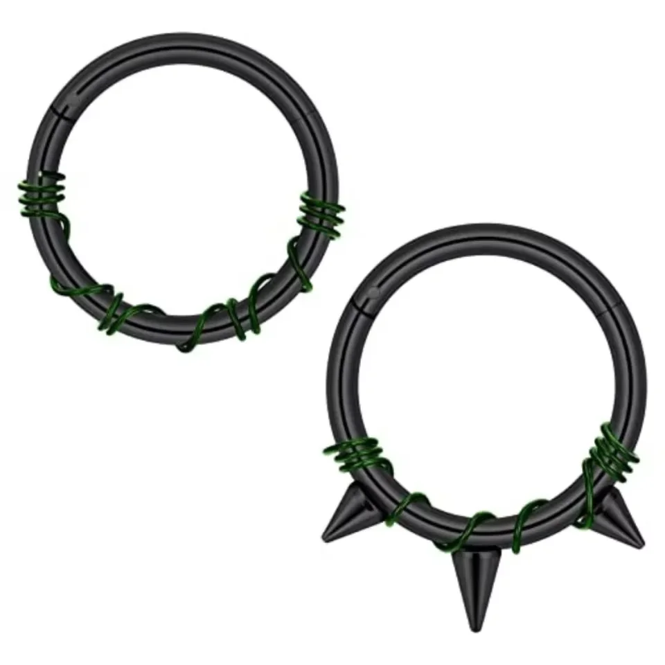 2 Stück Edelstahl 16G Septum Nasenloch Conch Knorpel Hoop Helix Daith Nasenpiercing Tragus Schmuck für Damen Herren 8/10 mm – Detail 7