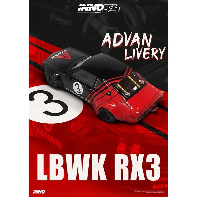 

INNO 1:64 LBWK RX3 SAVANNA Advan Livery Diecast Diorama Car Model Collection Miniature Toys