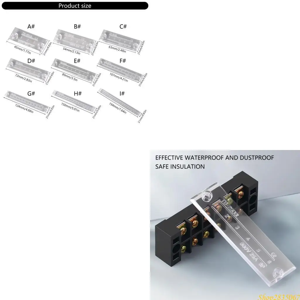 10Pcs Terminal Block Clear Dust Cover Wire Barrier Block Terminal Strips Cover for Home Industrial Wiring Projects 831F