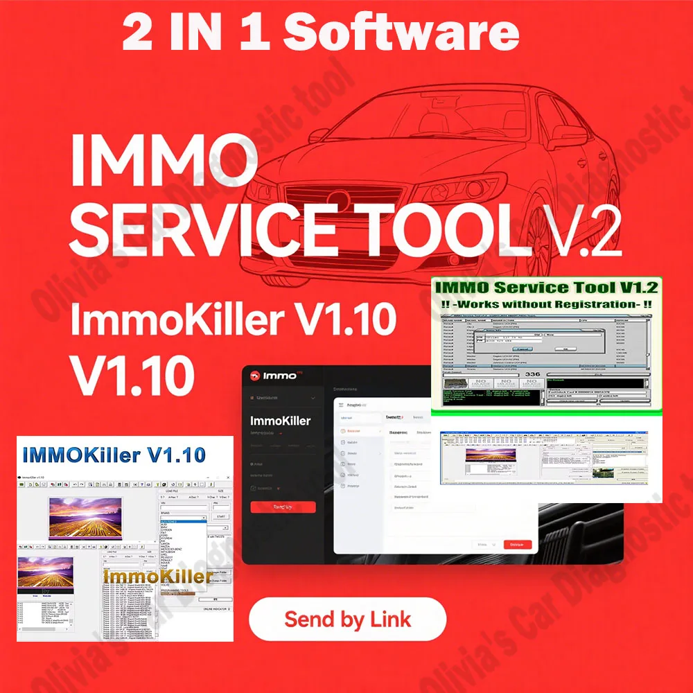 

New ImmoKiller V1.10 OBD2 Scanner IMMO Off Car Software ECU Programmer + IMMO SERVICE TOOL V1.2 Car accessories Repair Software