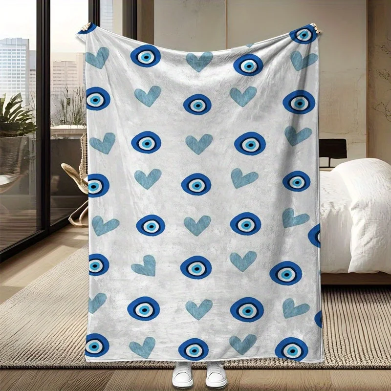 Minimalist and Meaningful Blanket, Encountering the Evil Eye and Love, Ultra-soft, Comfortable, and Lightweight Flannel Throw Bl