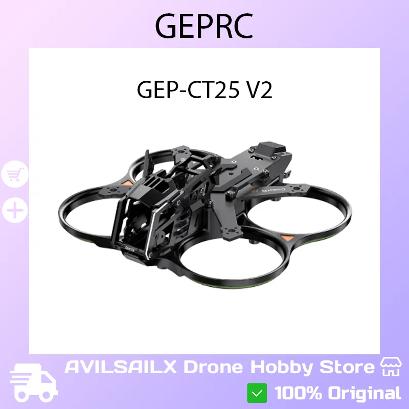 

GEPRC GEP-CT25 V2 O4 Pro 2.5-дюймовый карбоновый защитный фрейм-кит Cinewhoop для FPV-дронов с защитой от ударов