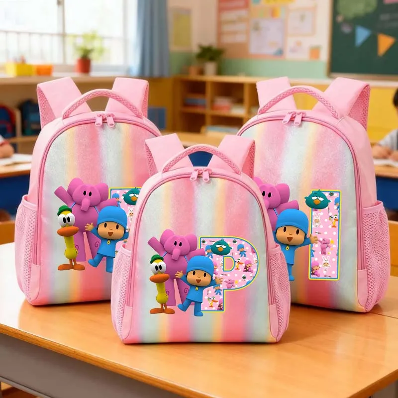 Mochila Escolar Pocoyoed para Niña, Linda Mochila Arcoíris Kawaii, Mochila con Figura de Anime, Bolsa para Libros, Estuche para Útiles Escolares, Regalos 2026