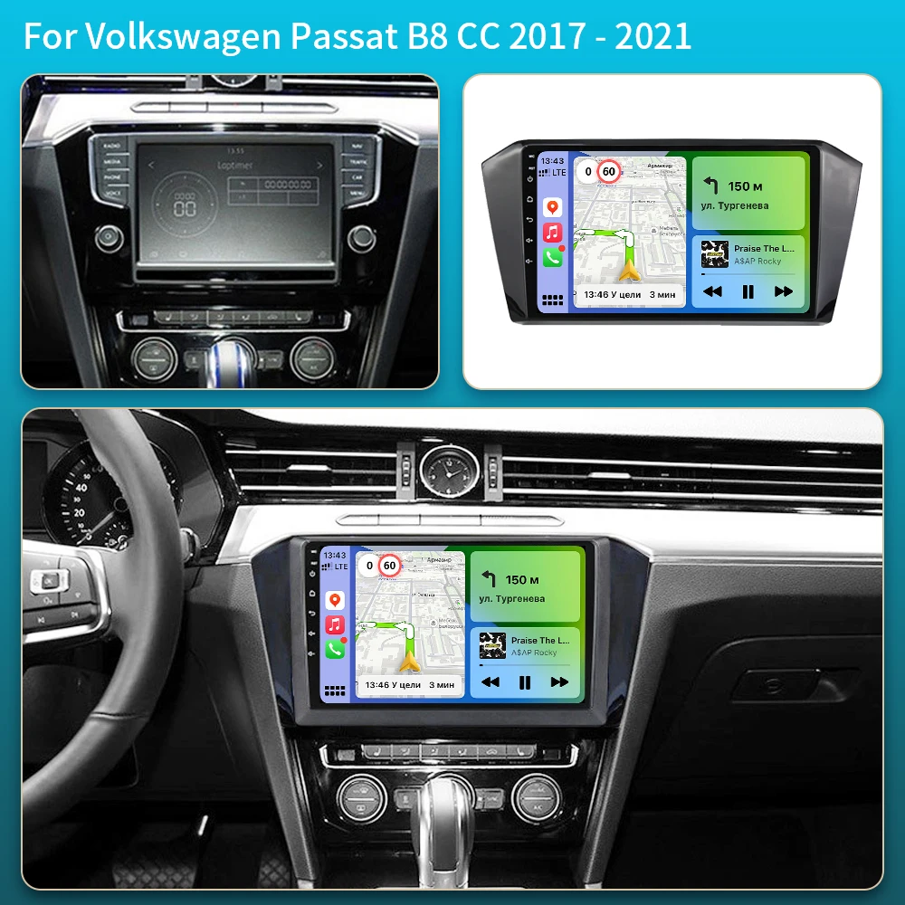 Car Radio Android 16 Carplay For Volkswagen VW Passat B6 B7 B8 CC 2007- 2021 Navigation GPS Multimedia Player WiFi+5G stereo BT