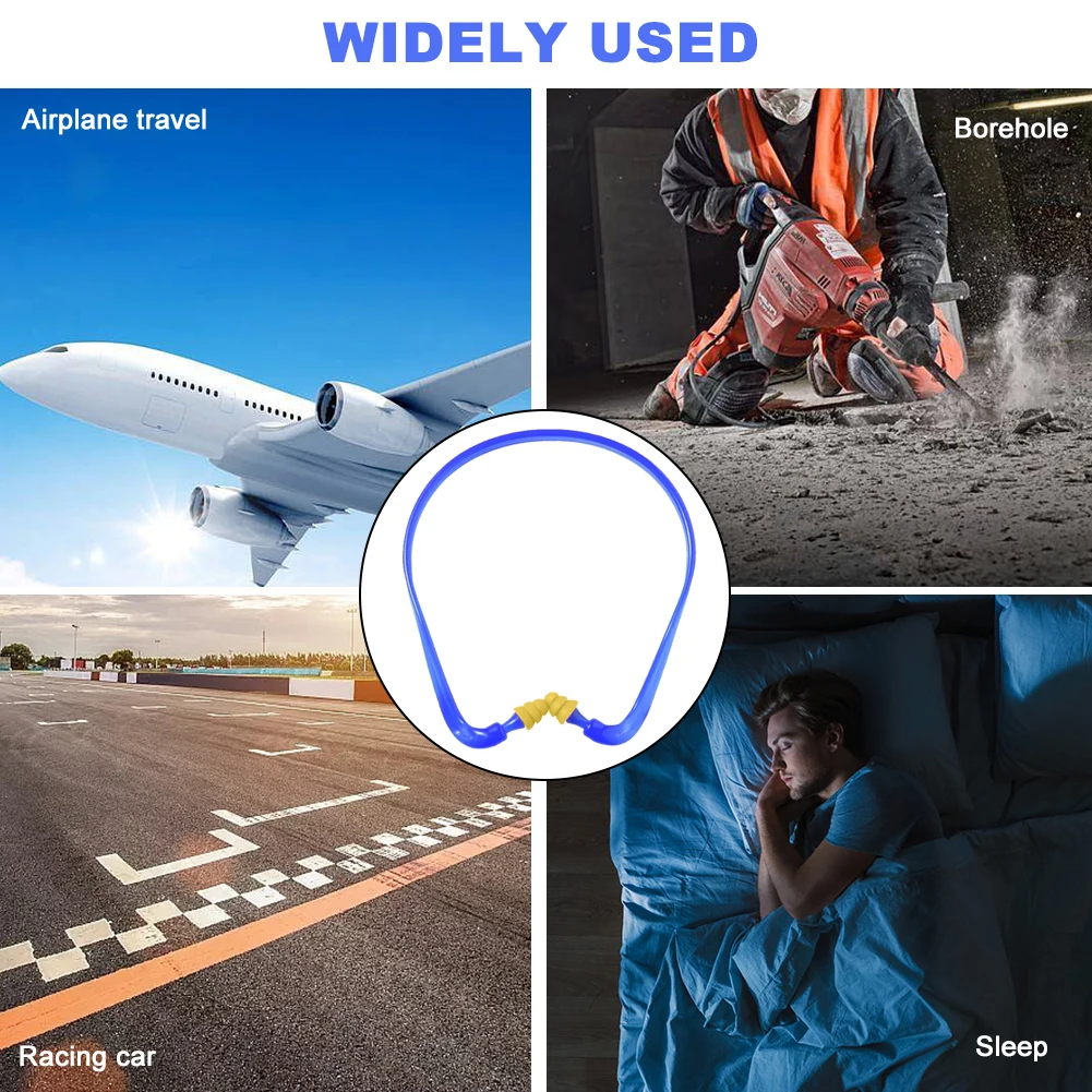 2pcs Lightweight Construction Snoring Comfortable Ear Plug For Work Reusable Noise Cancelling With Headband Hearing Protection