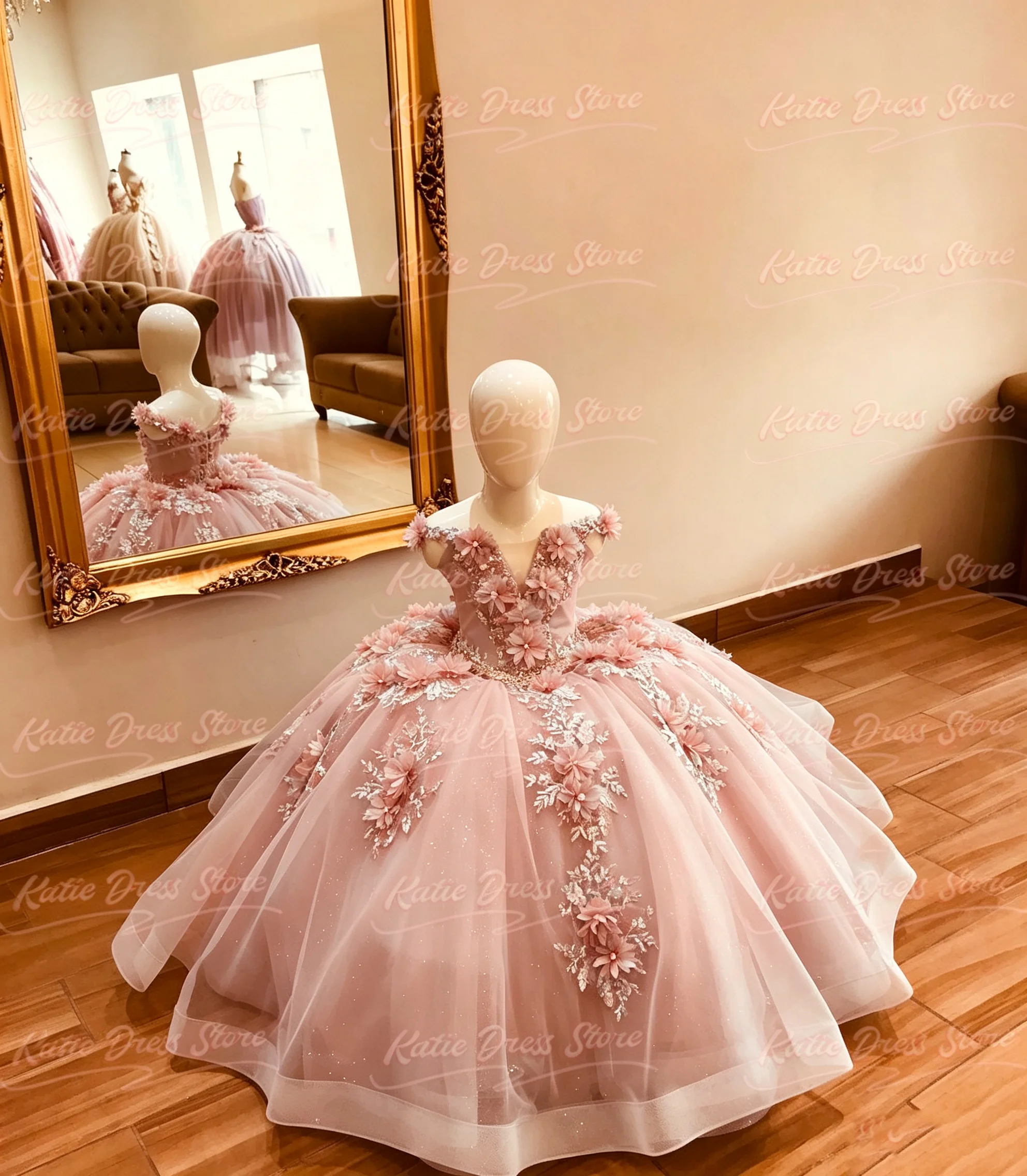 Elegant Flower Girl Dress For Wedding Applique Puffu Sleeveless Kids Birthday Party First Communion Ball Gowns Customized