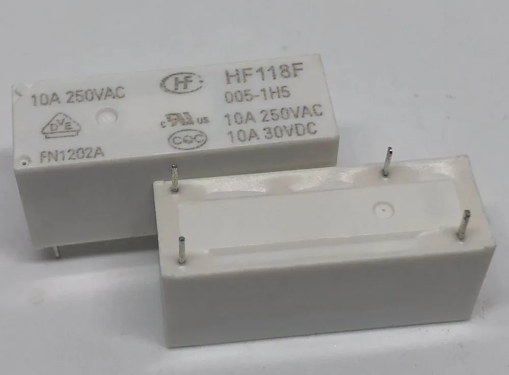 New HF118F 012-1HS5T/1HS5(136)/005-1HS ; JQX-118F 024-1HS5(555) (118F-1A-5V/12V/24V-10A) Relay 4 pins