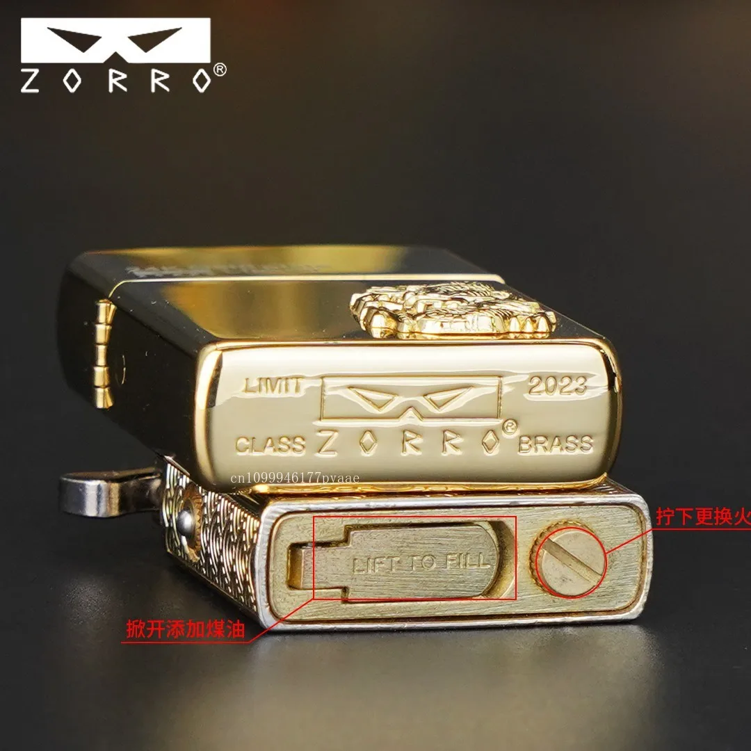 Real Zoro Grinding Wheel Lighter 12 Zodiac Signs 24K Gold Gold Plated Luxury High-end Gift for Boyfriend Birthday Gift - Image 5