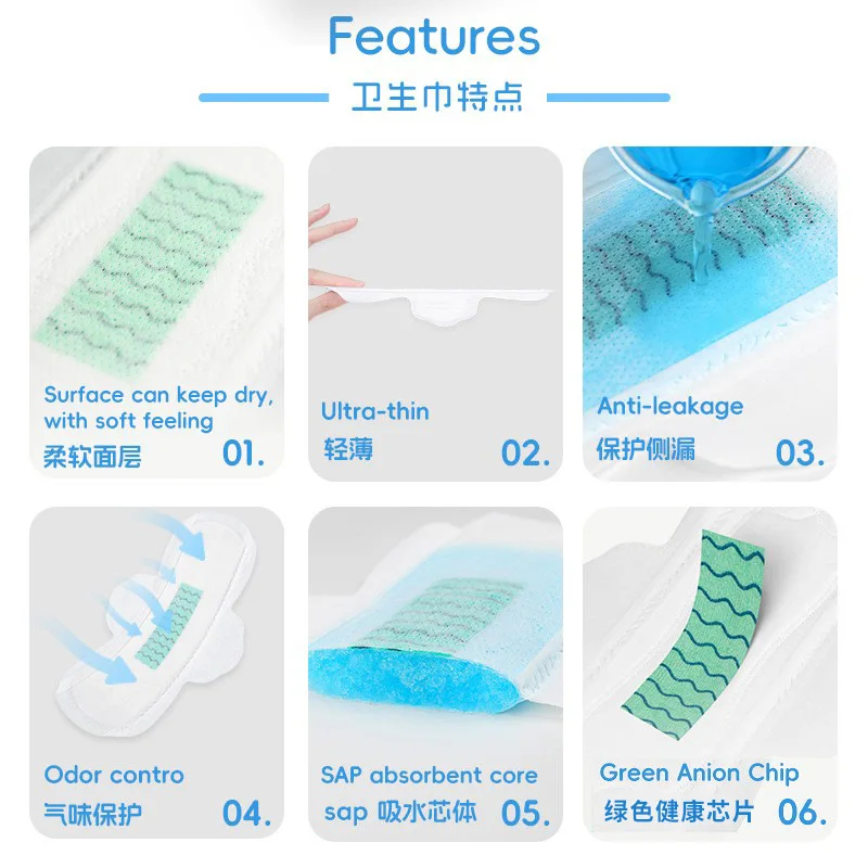 3Pack Disposable Period Pad Feminine Hygiene Product Sanitary Napkin Menstrual Sanitary Pads For Ladies Panty Liner