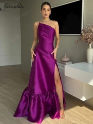 Catasdate One Shoulder Ceremony Dresses Satin Evening Dress Special Events Formal Party Dress for Special Occasions Customized