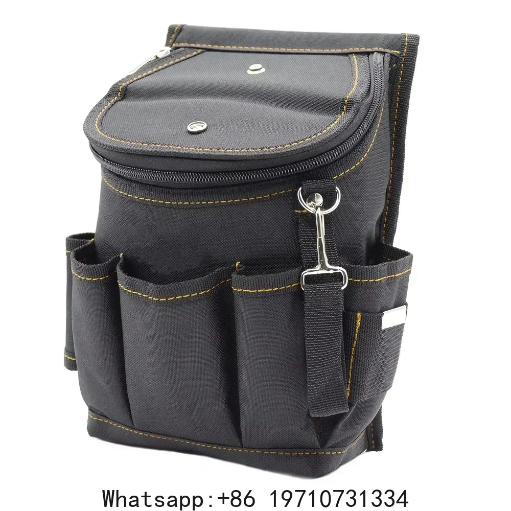 

Tool Belt Bag with Tape Strap Storage Tool Organizer Hammer Pliers Holder for Electrician Carpenter Clip on Belt Work Pouch Bag