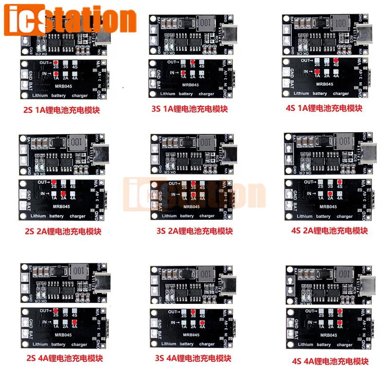 Multi-Cell 2S 3S 4S TypeC To 8.4V 12.6V 16.8V Step-Up Boost Polymer Li-ion Charger Module 7.4V 11.1V 14.8V 18650 Lithium Battery