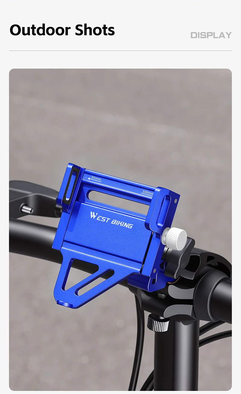 WEST BIKING Faltbare Fahrrad-Handyhalterung aus Aluminiumlegierung, 360° drehbar, Anti-Vibrations-Lenkerhalterung für Brompton Fahrradzubehör – Detail 12