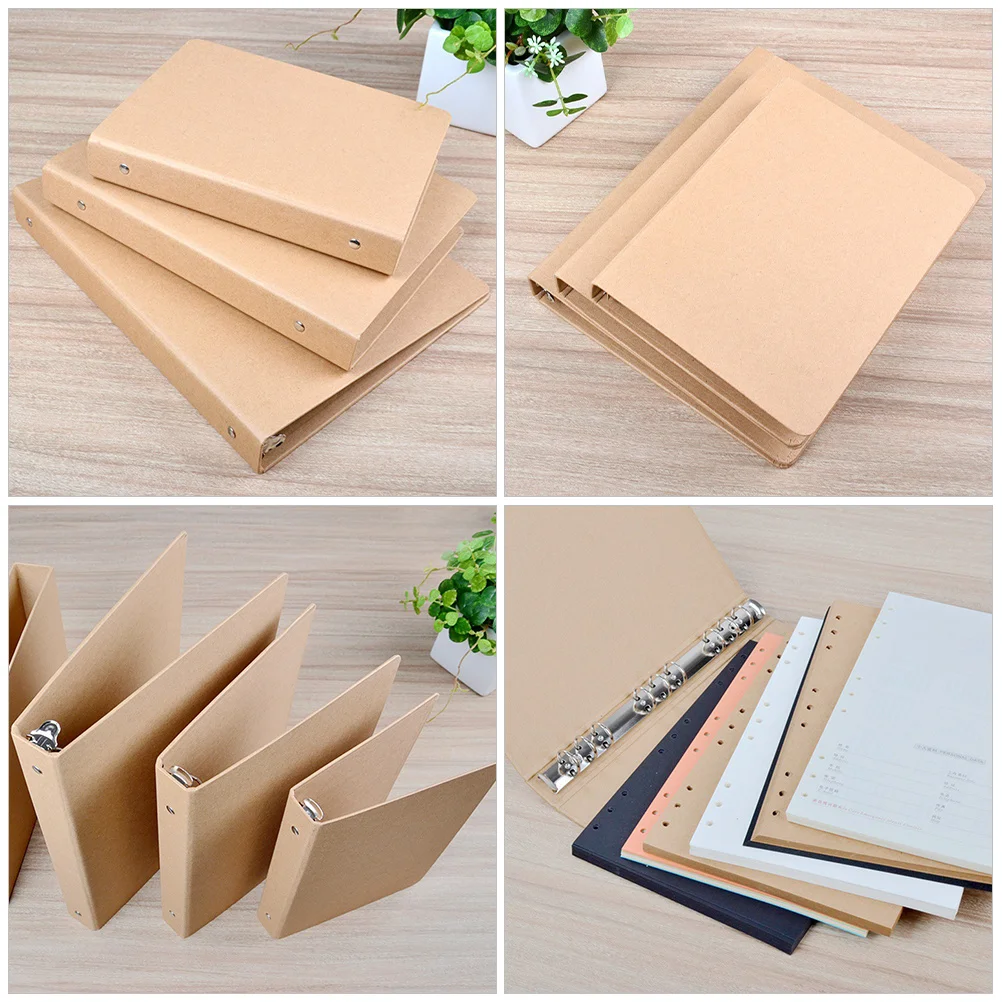 

3 шт., обложка для переплета A5, крафт-бумага, железный зажим, оболочка для переплета для школы, офиса, чехол для блокнота, папка для документов, органайзер