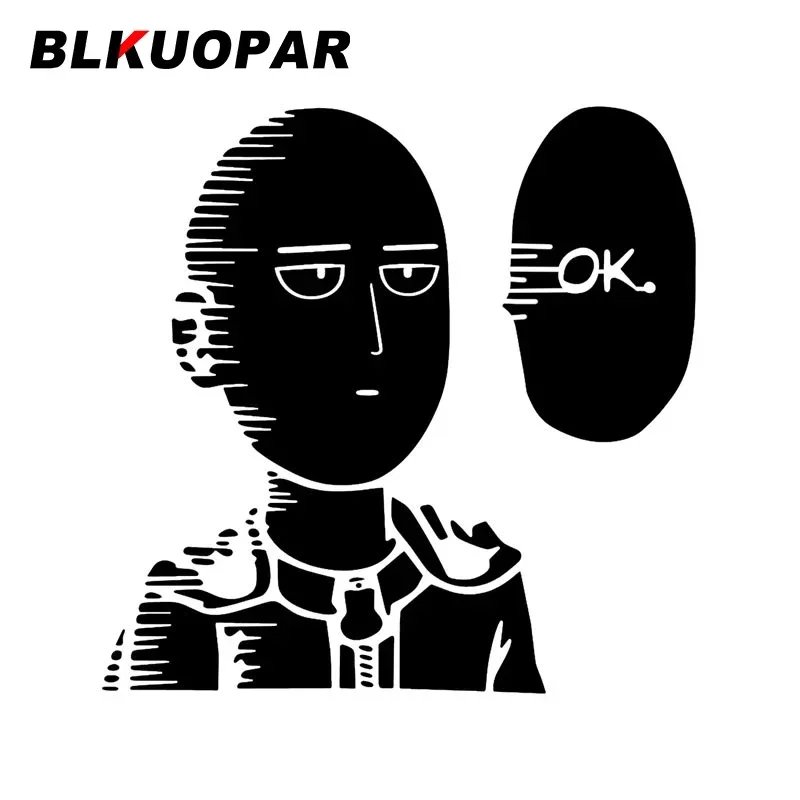 BLKUOPAR For One Punch Man Saitama OK Sticker Car Bumper Decal JTR Waterproof Car Stickers Reflective Cartoon Vinyl Anime Decals