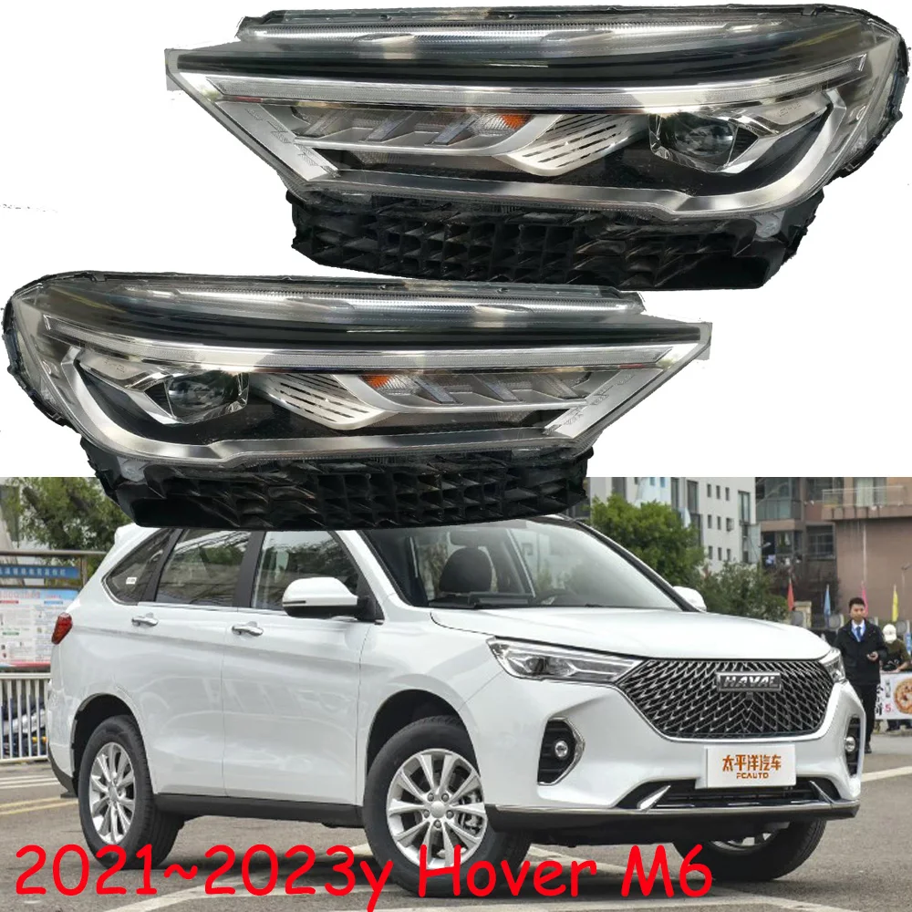 1pcs car accessories bupmer head light HAVAL M6 headlight daytime light Greatwall LED 2021~2023y fog Hover M6 headlamp