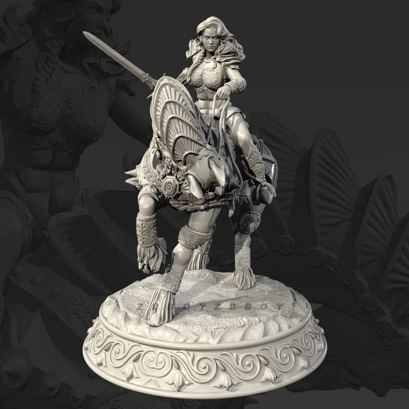 

50mm 75mm Resin Model Figure Holy Female Knight Gk Micro Miniature 3d Printed White Model Toy Unassembled And Unpainted Kit