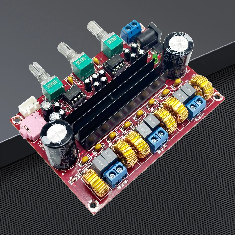 XH-M139 Audio Amplifier Board 2x50W 100W 2.1 Channel Amplifier Modules DC 12-24V 3 Sound Channels Energy Saving Pure HiFi Music