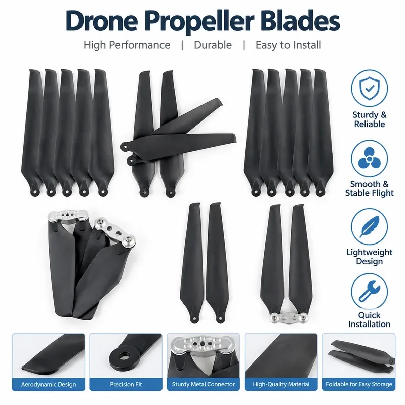 for 17 inch folding propeller 1762 high carbon efficient polymer carbon fiber payload aerial drone propeller blade