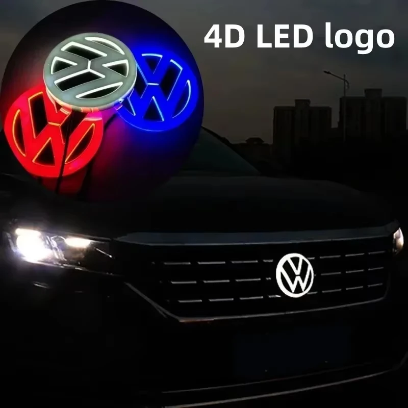 Styling-Leuchten 2026 Neu 4D LED für VOLKSWAGEN Logo-Licht Vorderes und Hinteres Emblem Passend für VW Tiguan Passat Golf T-ROC