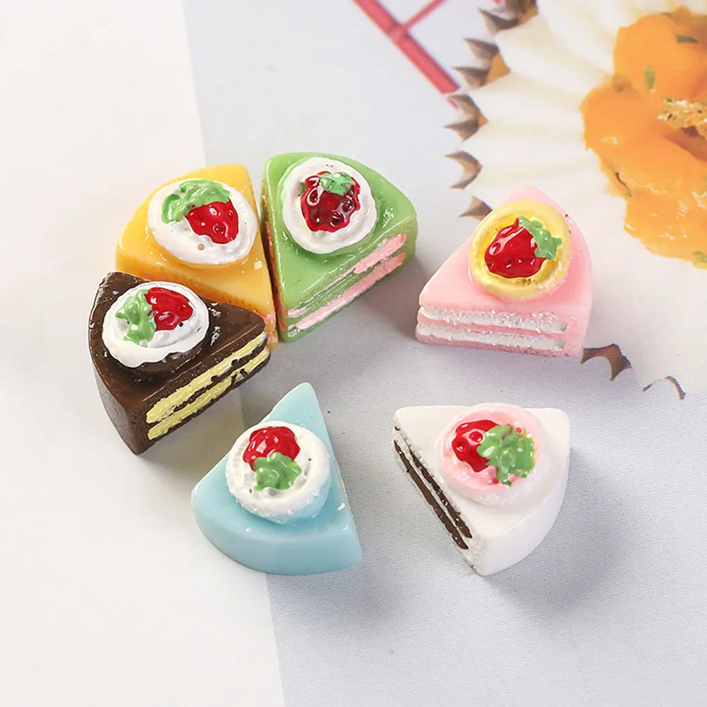 12 قطعة كعكة مصغرة مجموعة الحلوى الصغيرة واقعية صغيرة الغذاء الدعامة منزل صغير ديكور مطبخ كعكة تحلية مصغرة #4