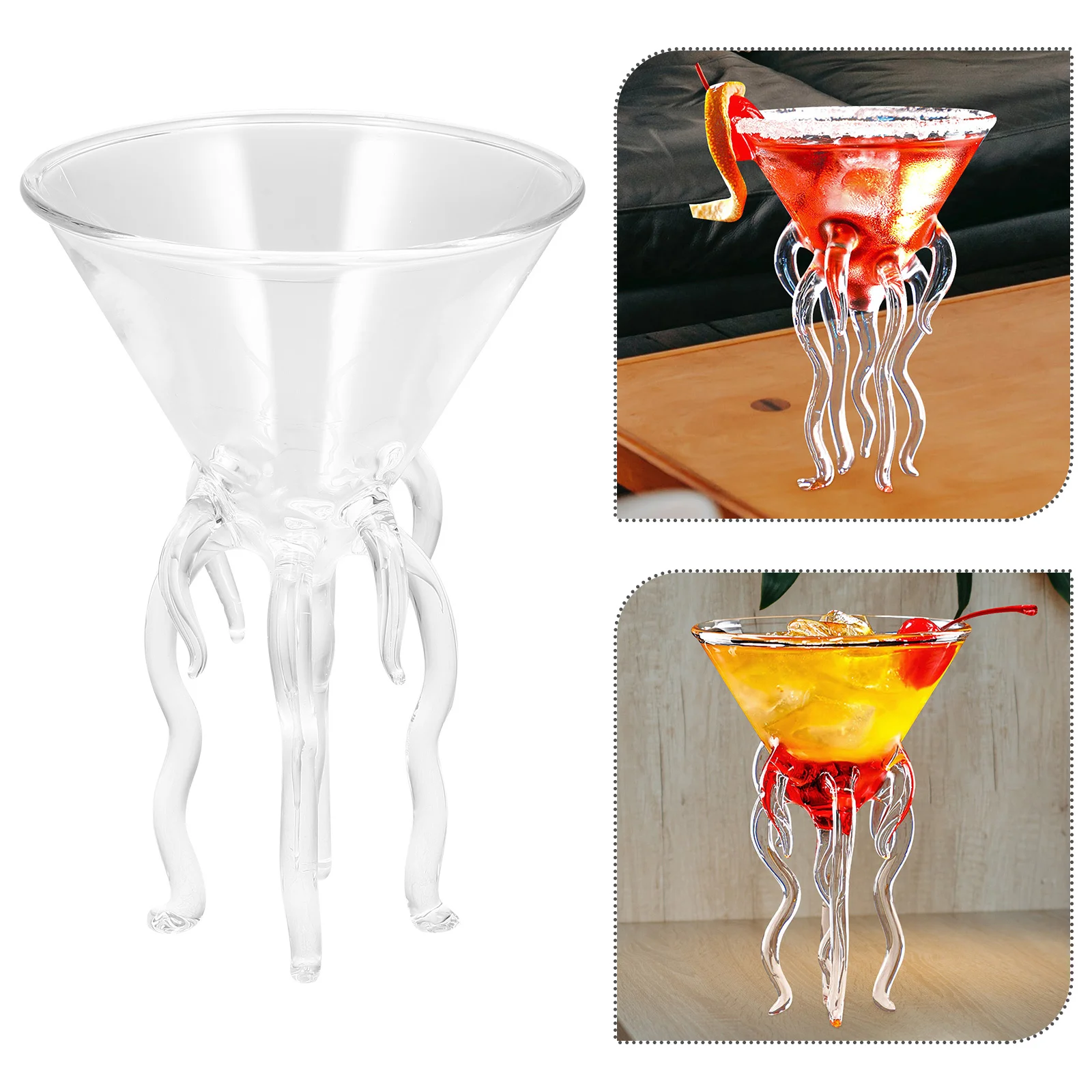 

2Pcs Glass Cocktail Glass Creative Tall Mojito Glasses Party Drinking Cups Home Use Mojito Glasses Party Drinking Cup