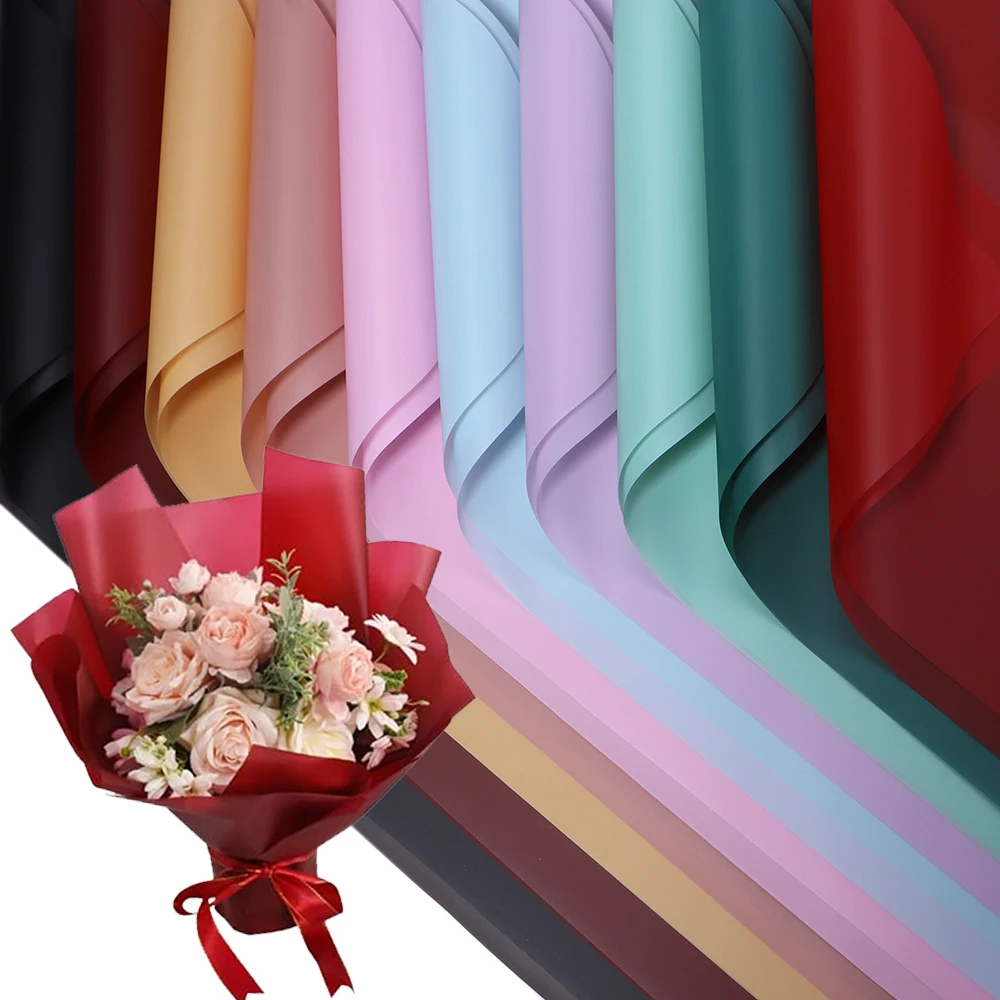 

20 шт./лот, матовая водонепроницаемая бумага для упаковки цветов, бумага для оформления букетов, для упаковки подарков на свадьбу, день рождения, упаковочный материал