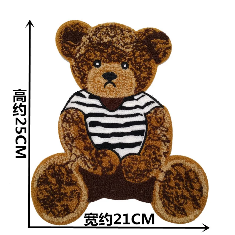 1 PCS Bear embroidery cloth sticker patch patch DIY retro cloth sticker clothing accessories children\'s clothing decorative acce