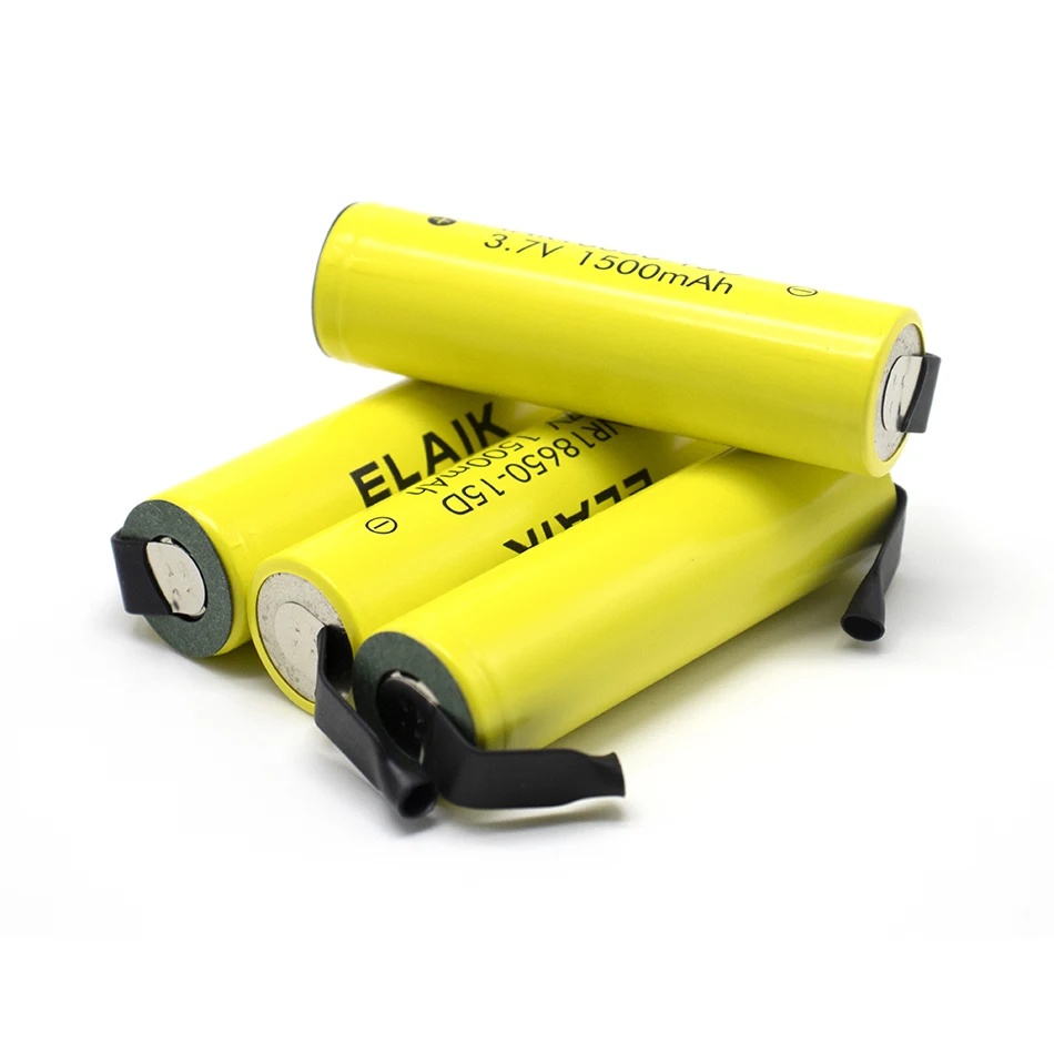 손전등용 리튬 이온 충전식 배터리, 리튬 전원 전자 손전등 장난감 및 니켈, 18650 3.7V, 1500mah