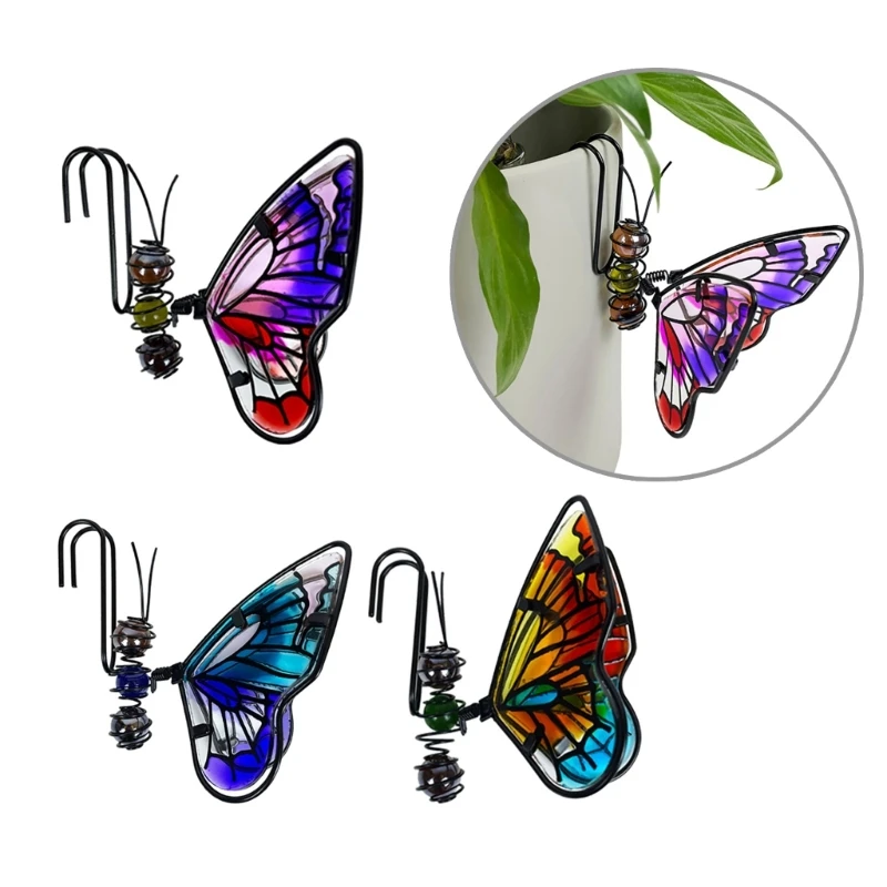 Butterflies Garden Stake Decors Metal Wall Hanging Decorations Mother Day Gift for Mom Yard Outdoor Garden Ornaments