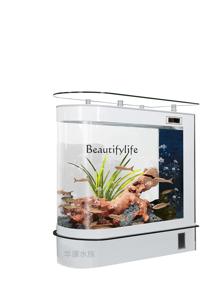 

2024 New Luxury Fish Tank Floor Standing Large Screen Partition Entrance No Water Change Needed