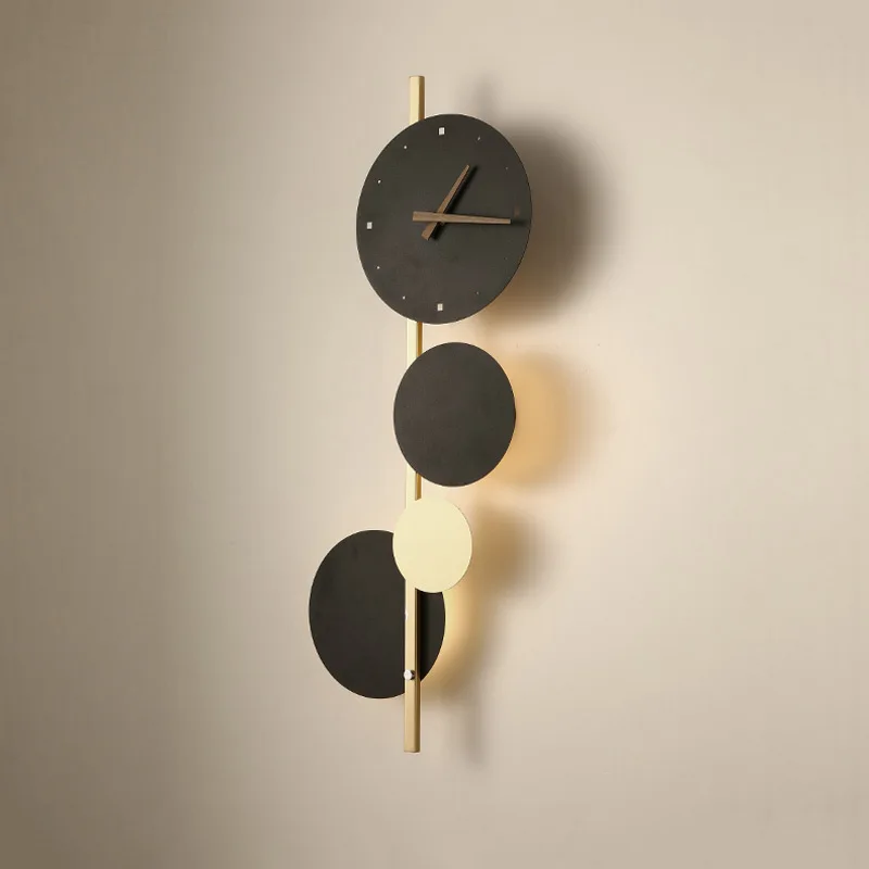 Nordic Led Wall Lamp Art Clock Design Indoor Lighting Living Room Background Wall Hotel Bedside Bedroom Wall Light Luminaire