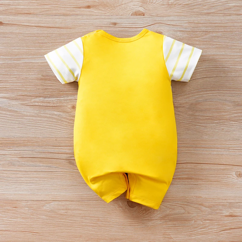 Newborn baby fake two-piece strap Lion King soft, comfortable and cute round-neck jumpsuit