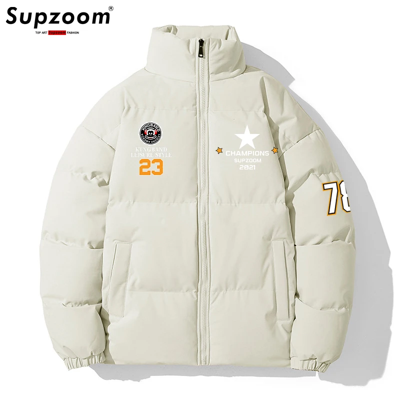 

Supzoom 2023 New Arrival Parka Thick Casual Regular Quilted Male Popular Clothes Print Baseball Coat Short Winter Jacket Men