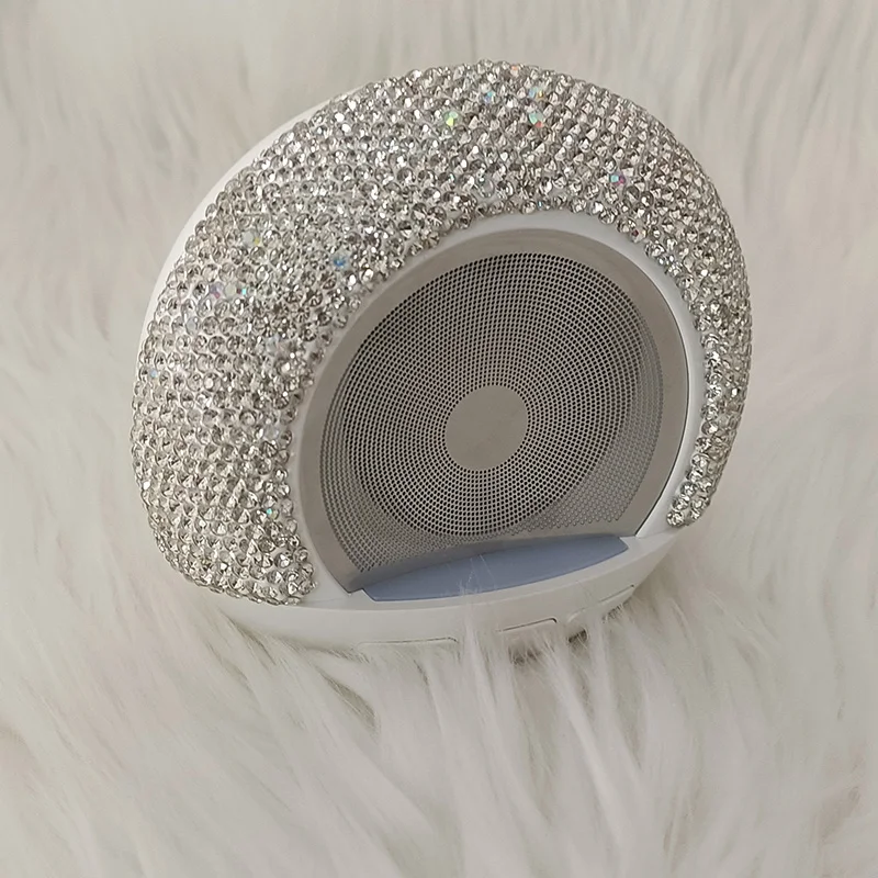 Bling Diamond LED speaker Portable MP3 Music Sound Column PC Phone Bluetooth Speaker USB Loud Sound Deep Bass Camp Mini Speaker