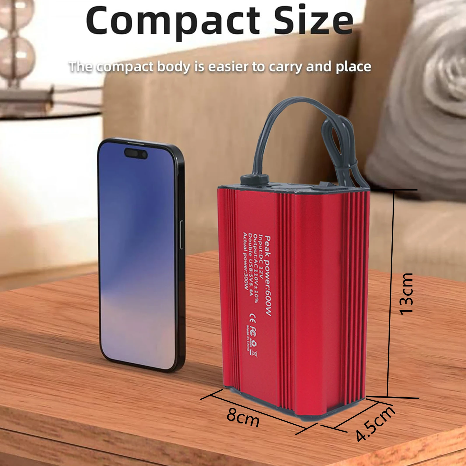 SSTH 300 واط عاكس طاقة السيارة 600 واط الذروة الطاقة تيار مستمر 12 فولت إلى التيار المتناوب 110 فولت مع محول USB المزدوج محسن موجة جيبية المكونات العالمية #2