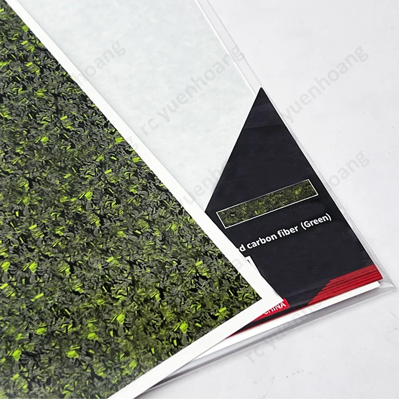 1PCS Carbon Fiber Decorative Water Decals Black-silver/Black-green Forging Stickers Modified Part for 1/18-1/24 Scale Car Model