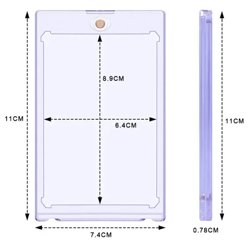 Transparent Magnetic Card Holder Case PTCG Pokemon Card Cover Yugioh Cards Holder Display Gifts Toys for Boys