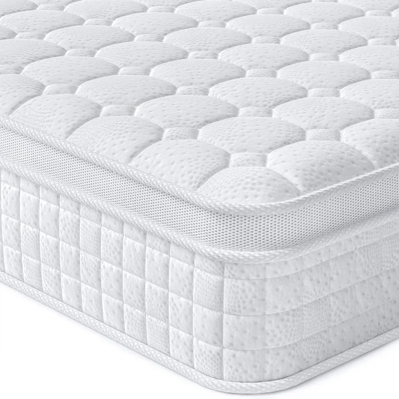 

Full Mattress 10 Inch Innerspring Multilayer Hybrid Full Mattress - Ergonomic Design with Memory Foam andeel, White