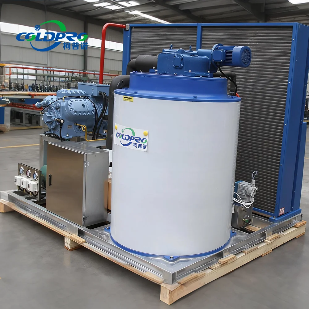 Industrial Medium Flake Ice Making Machine PLC Motor Compressor & Gear Energy-Saving High Productivity Competitive Price
