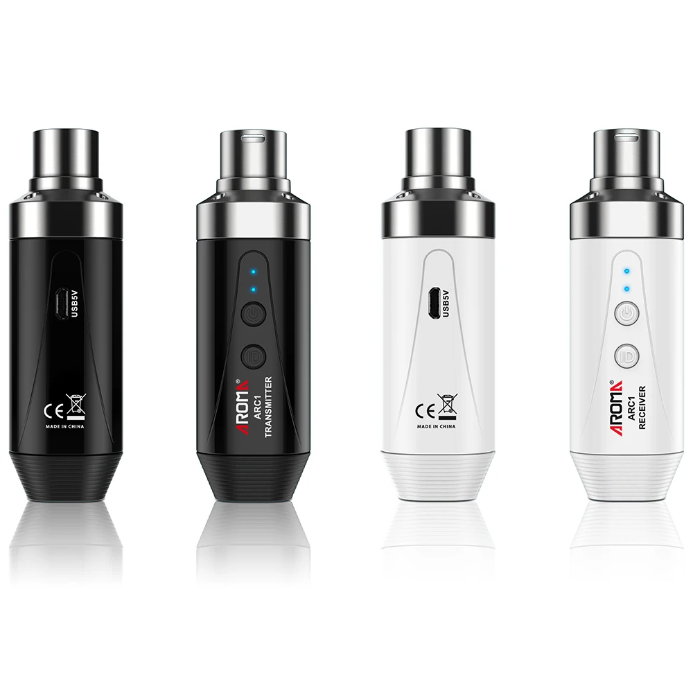 

AROMA Microphone Wireless Transmission Receiver System ARC1 4 Channels Wireless Microphone System Built-in Rechargeable Battery