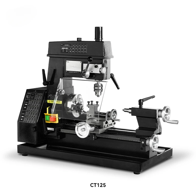 CT125 Mini Lathe Drilling and Milling Machine Micro Lathe Clock Machine Tool Teaching Multifunctional Tool