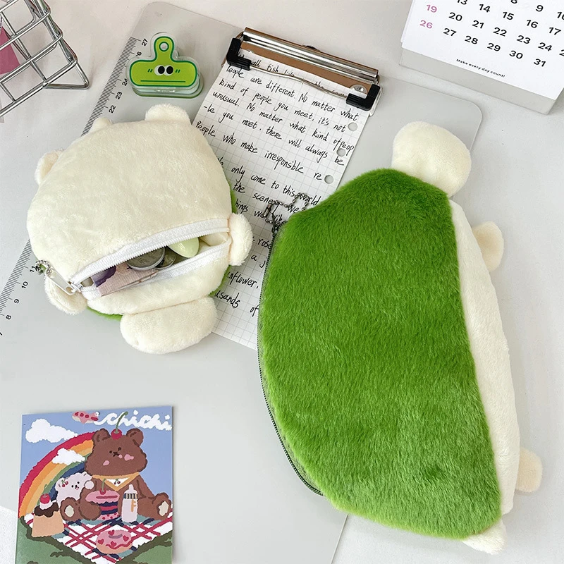 Cartoon Turtle Plush Pencil Case Cosmetic Bag Pen Pouch Coin Purse Lipstick Earphone Bag Stationery Storage Bag School Supplies