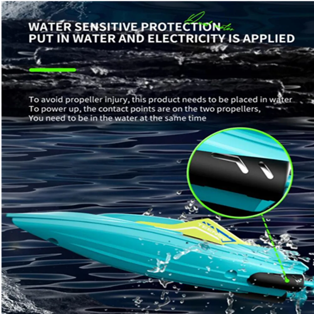 Waterproof 2.4GHz RC Boat  High Speed Electric Ship Rechargeable Speedboat Dual Motor Ship Toy Suitable for swimming pools,