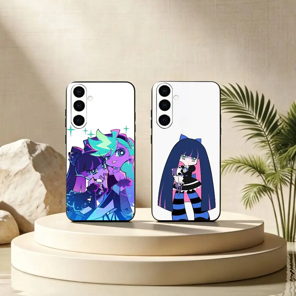 A-Anime Panty and Stocking Phone Case Black Silicone Soft For Samsung Galaxy A73,A72,A71,A70,A53,A52,A51 Gift